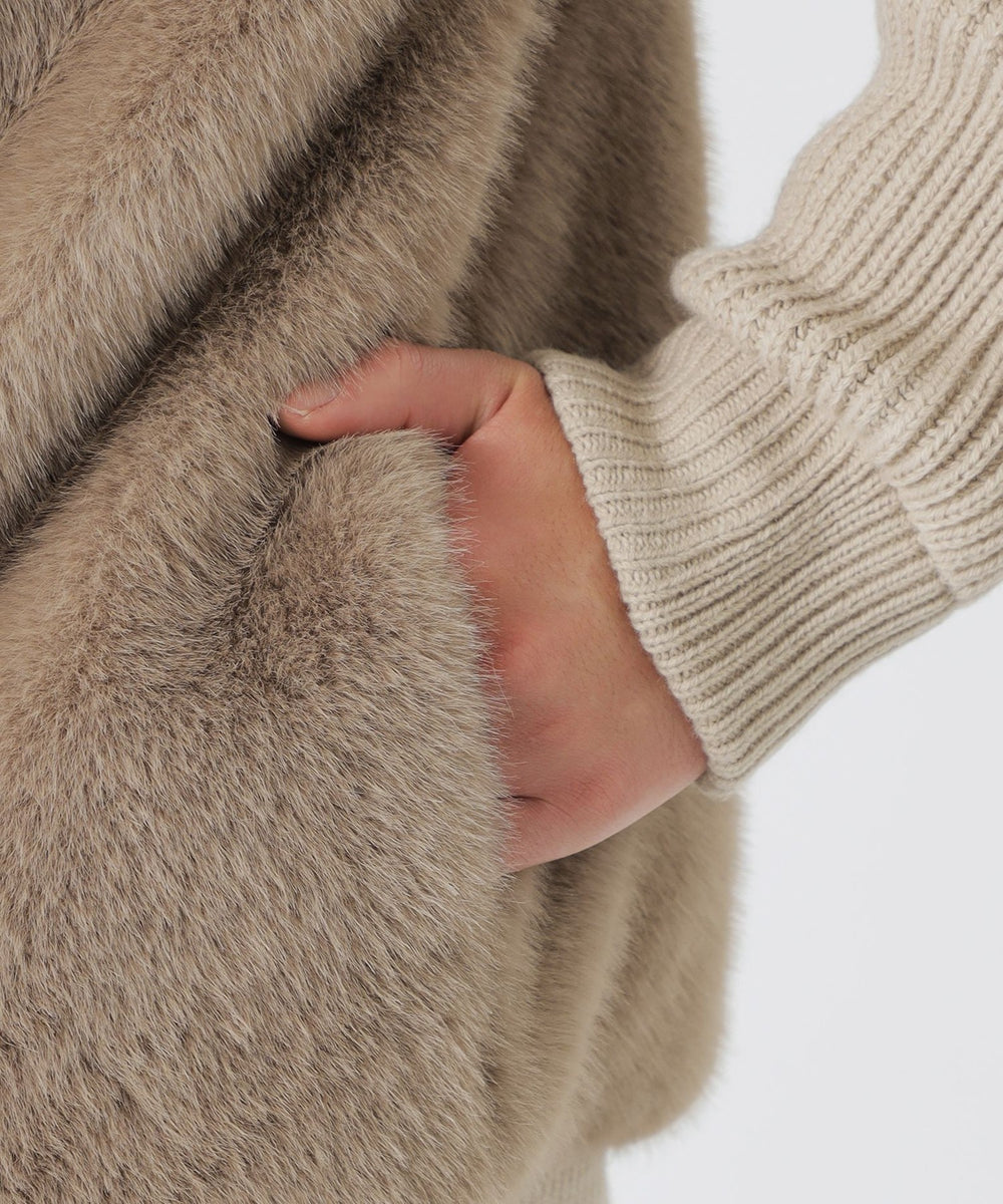 UNISEX】ファーコンビドライバーズニット(トップス)｜LOVELESS