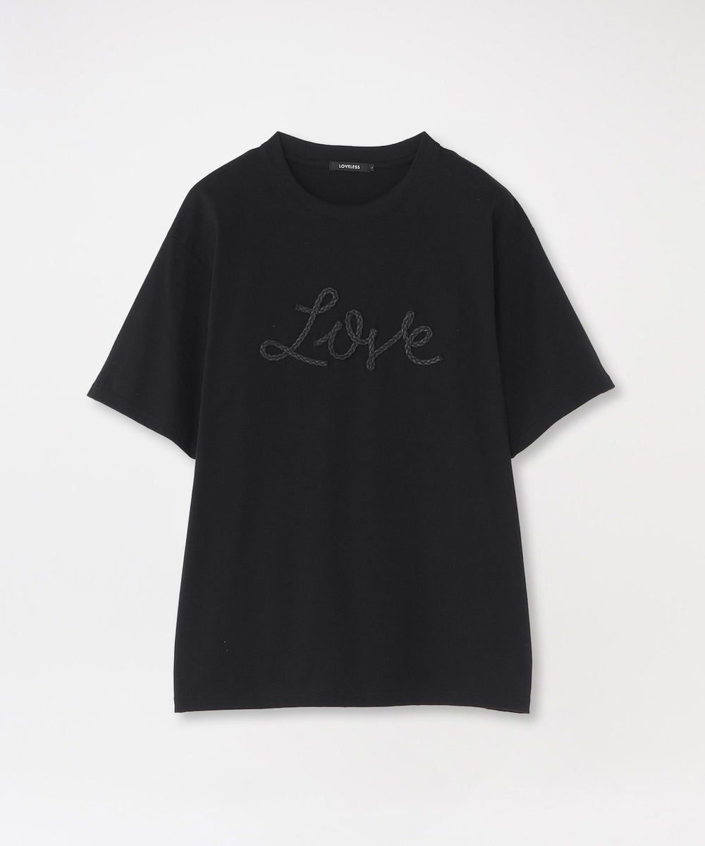 LOVEロゴ刺繍 ブラックTシャツ LOVEコード刺繍Tシャツ(トップス)｜LOVELESS(ラブレス)のファッション