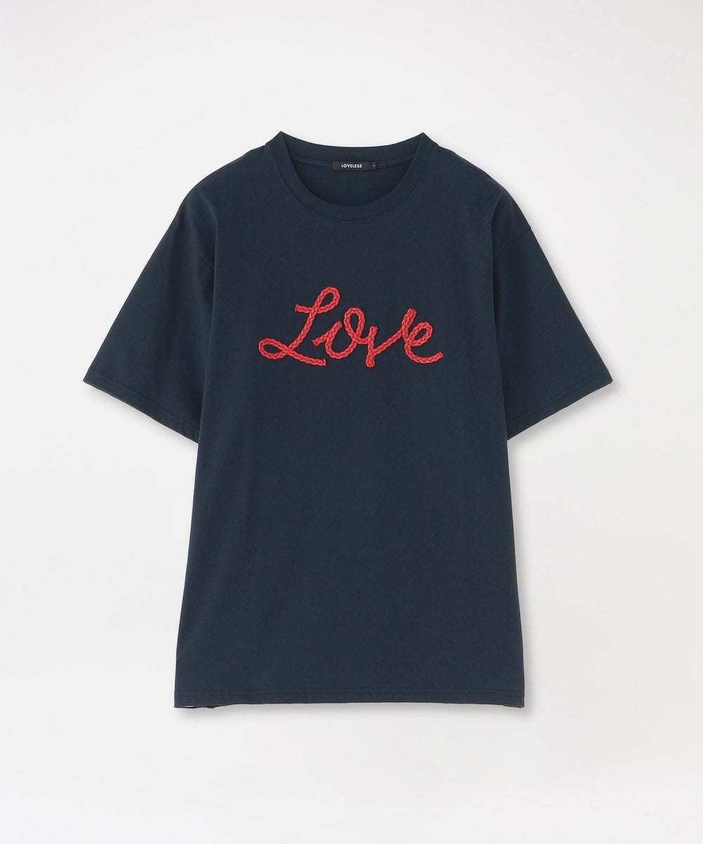 LOVEロゴ刺繍 ブラックTシャツ LOVEコード刺繍Tシャツ(トップス)｜LOVELESS(ラブレス)のファッション