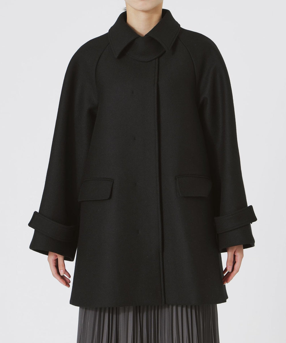 ［美品］LOVELESSウール混紡 ボタン付き 黒コート M ボンディングミドルコート(コート)｜LOVELESS(ラブレス)のファッション