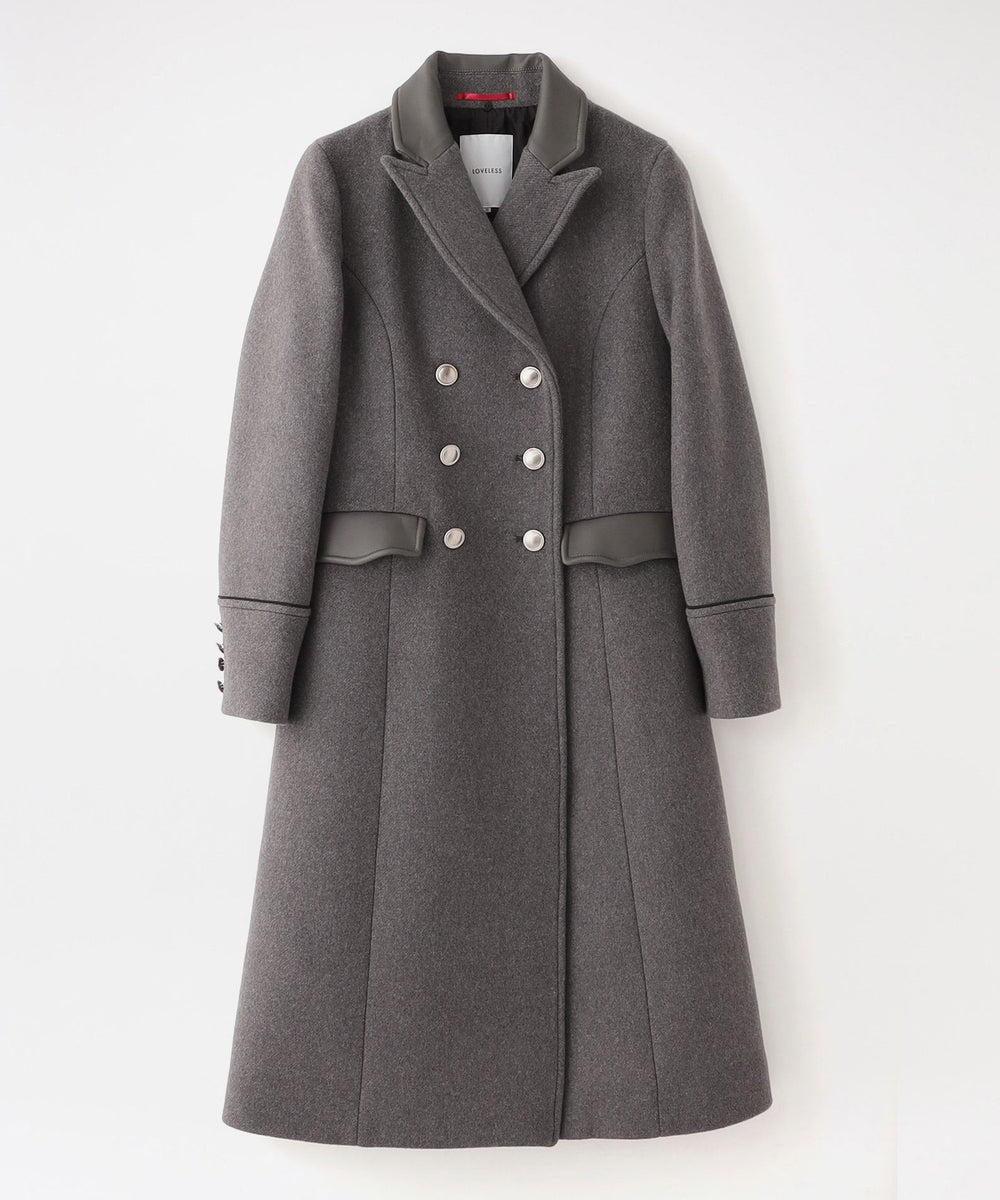 LOVELESSメンズコートMiliorWオフィサーコートSサイズカーキ美品 LOVELESS（ラブレス）の「Milior Wオフィサーコート（チェスターコート