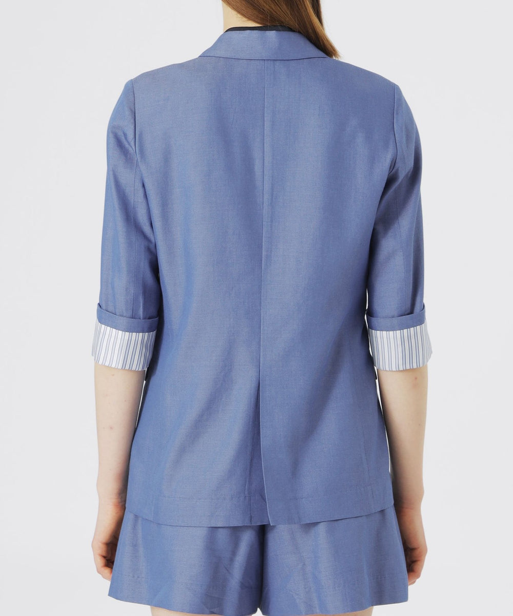 セットアップ対応】デニムハーフスリーブジャケット(ジャケット