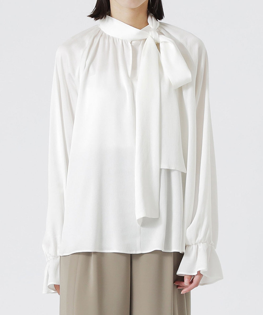 美品　イヴサンローラン　ボウタイブラウス　『よしだ様』 ヴィンテージサテンボウタイブラウス(トップス)｜LOVELESS