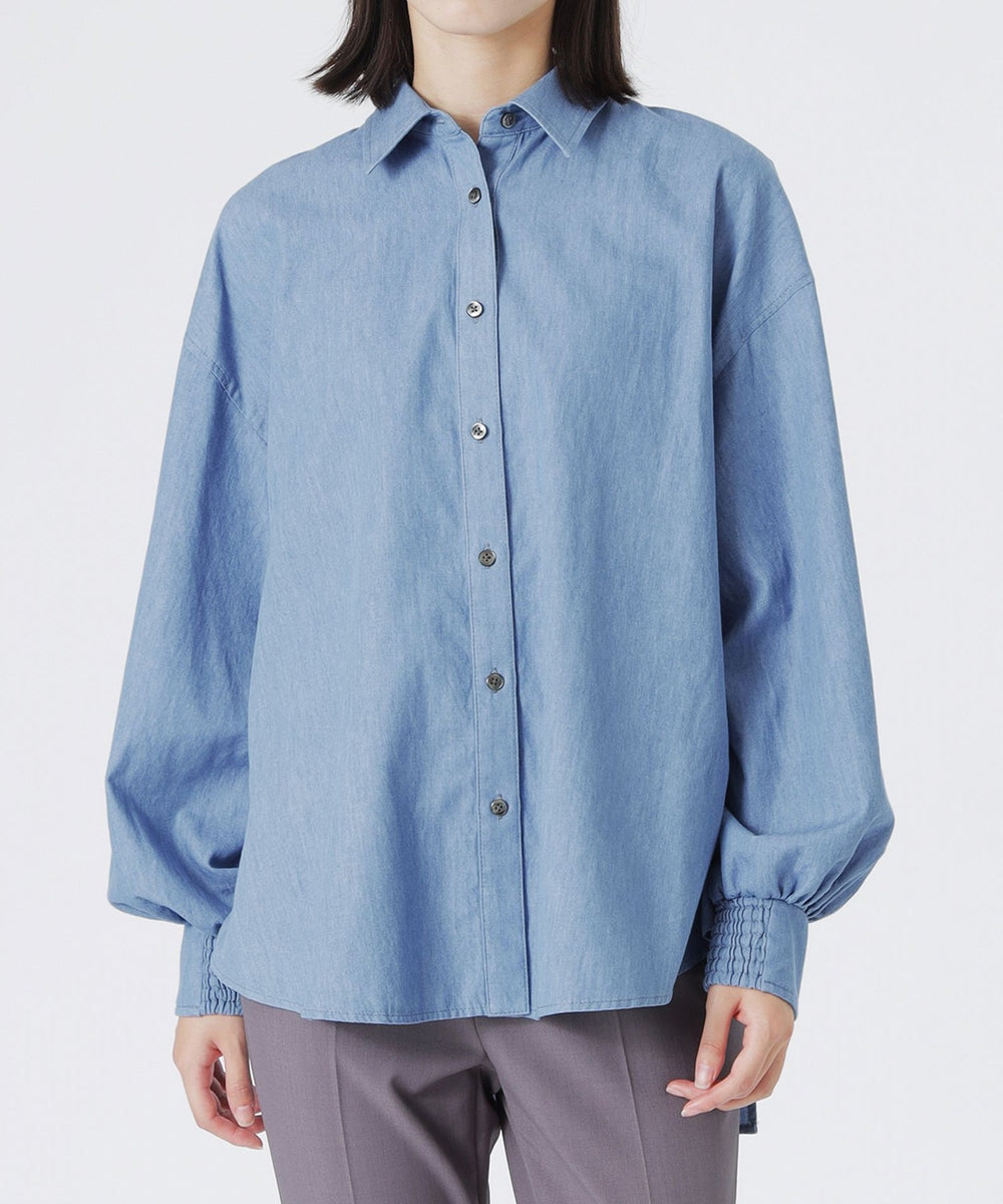 デニムバックギャザーブラウス(トップス)｜LOVELESS(ラブレス)の