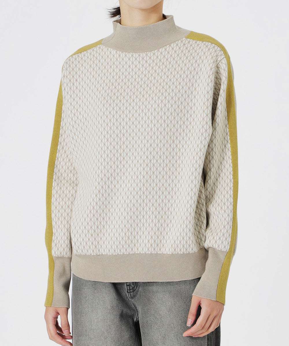 någonstans ニット 長袖 イエロー グレー någonstans ニット 長袖 イエロー グレー