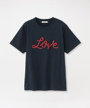 LOVEロゴ刺繍 ブラックTシャツ LOVEコード刺繍Tシャツ(トップス)｜LOVELESS(ラブレス)のファッション
