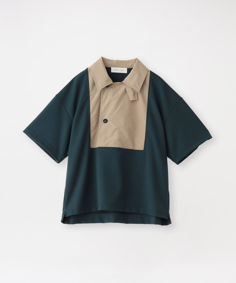 CULLNI】シャツ Trench Detail Shirt Blocking Tee 23-SS-024(トップス