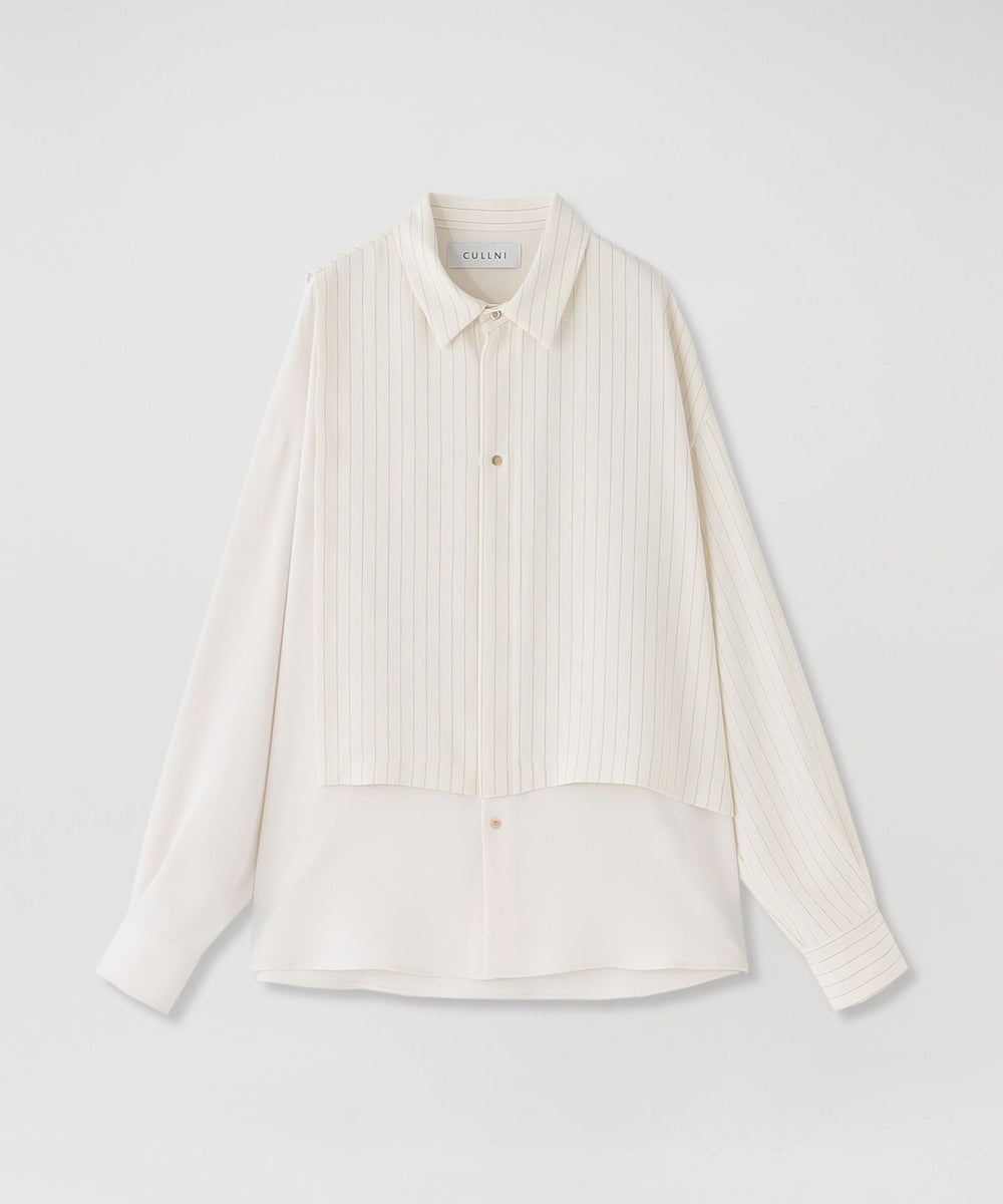 CULLNI】ストライプシャツ Asymmetrical Stripe Shirt 23-AW-013