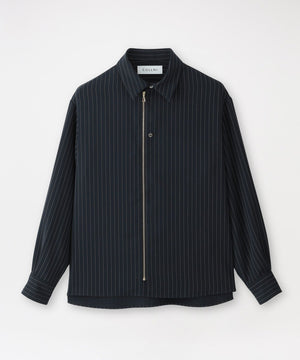 CULLNI/クルニ】ジップアップシャツ Stripe Double Cloth Zip Up