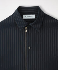 CULLNI/クルニ】ジップアップシャツ Stripe Double Cloth Zip Up Shirt