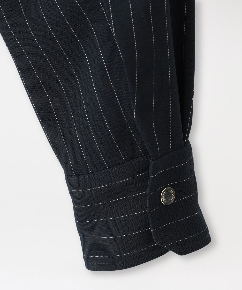 CULLNI/クルニ】ジップアップシャツ Stripe Double Cloth Zip Up Shirt