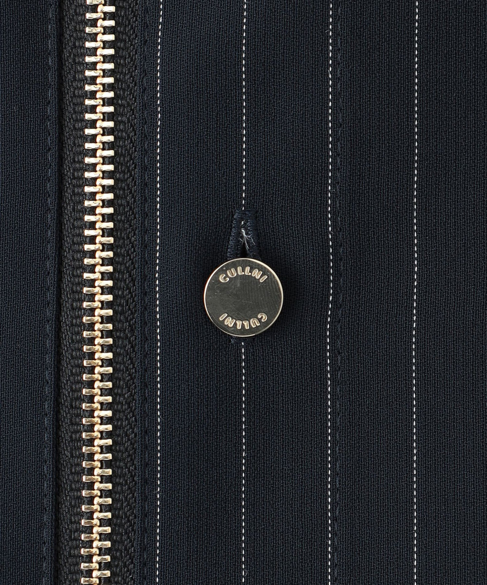 CULLNI/クルニ】ジップアップシャツ Stripe Double Cloth Zip Up Shirt