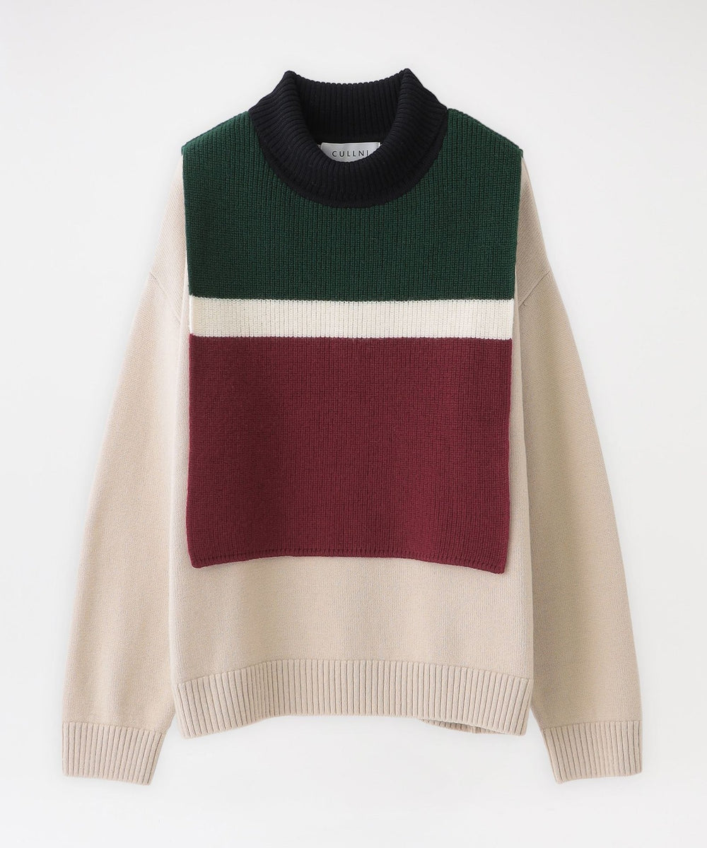 【CULLNI】ニットTurtleneck Vest Layered Knit 22-AW-042