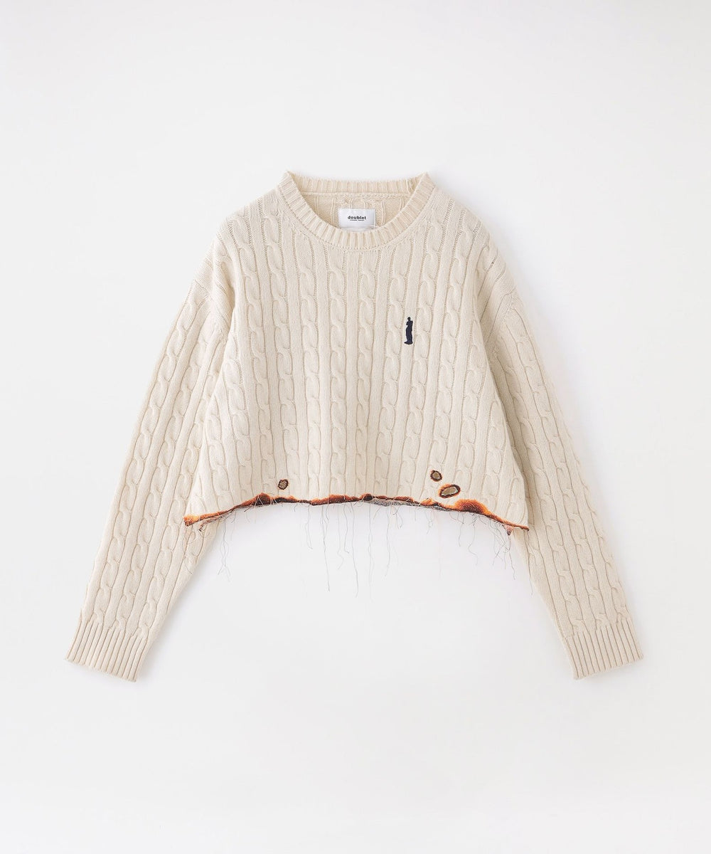 【doublet】ニット BURNING EMBROIDERY KNIT PULLOVER 22AW47KN89