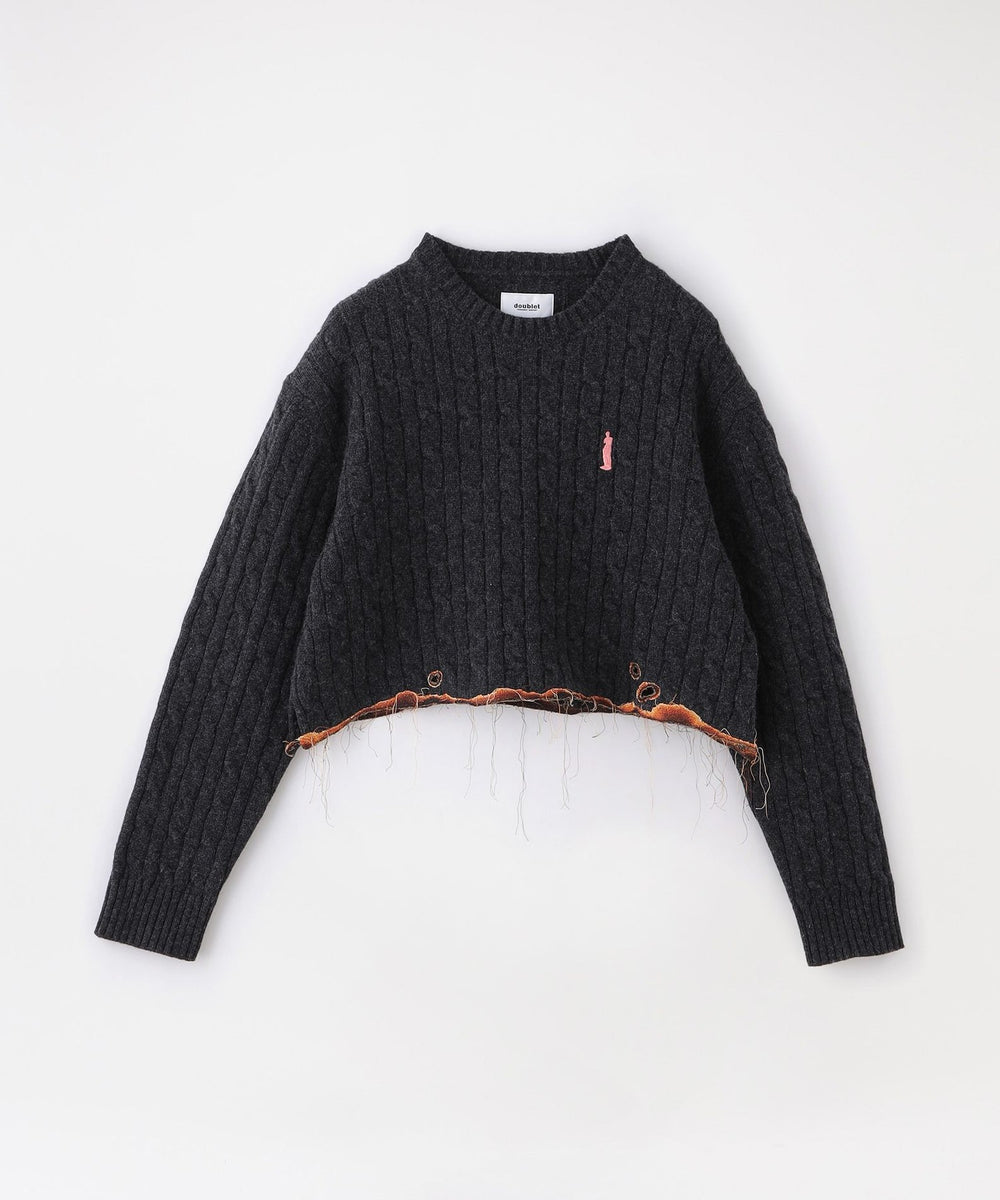 【doublet】ニット BURNING EMBROIDERY KNIT PULLOVER 22AW47KN89