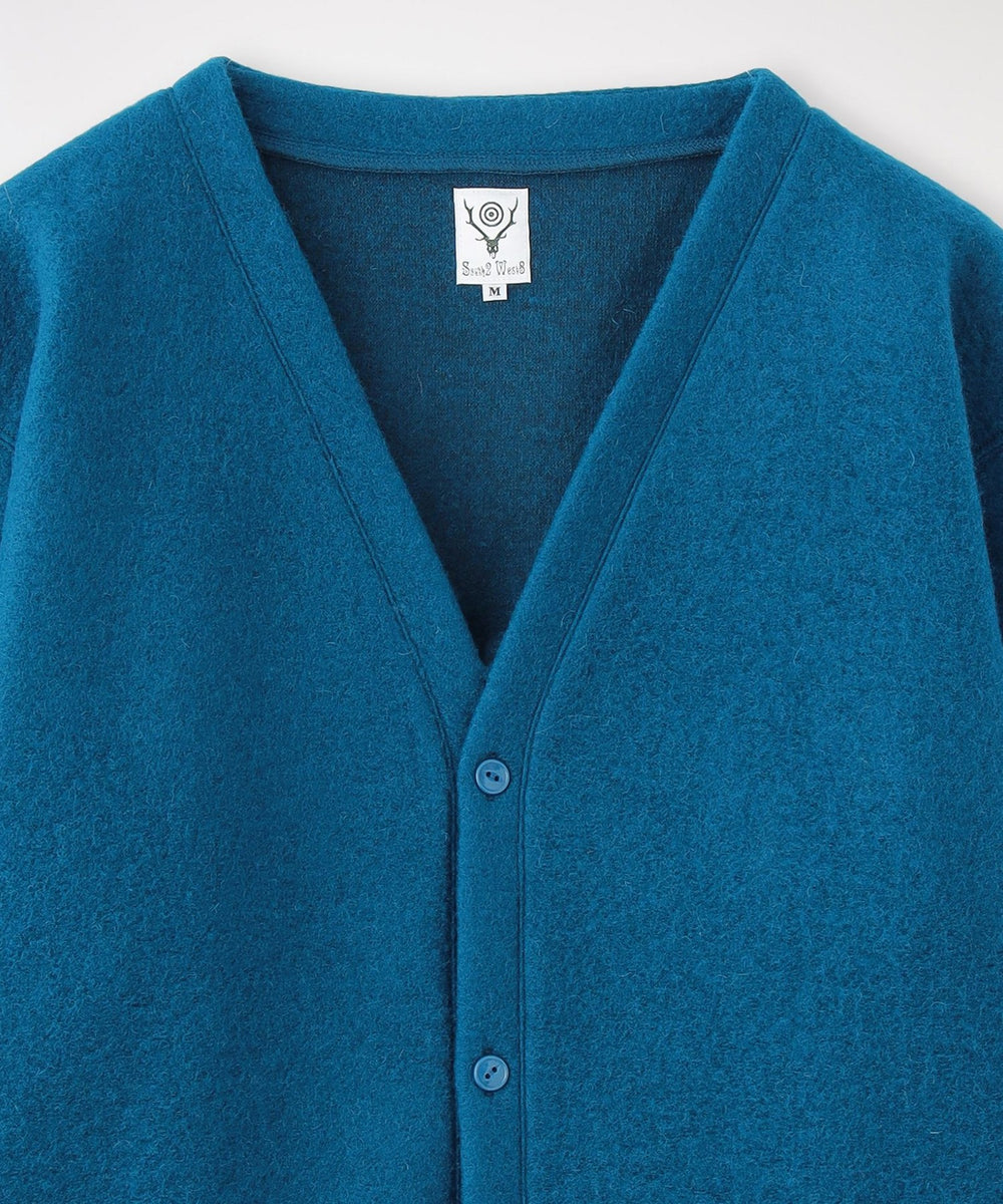 【South2 West8】カーディガン S.S. V Neck Cardigan -W/PE Boiled Jersey NS825