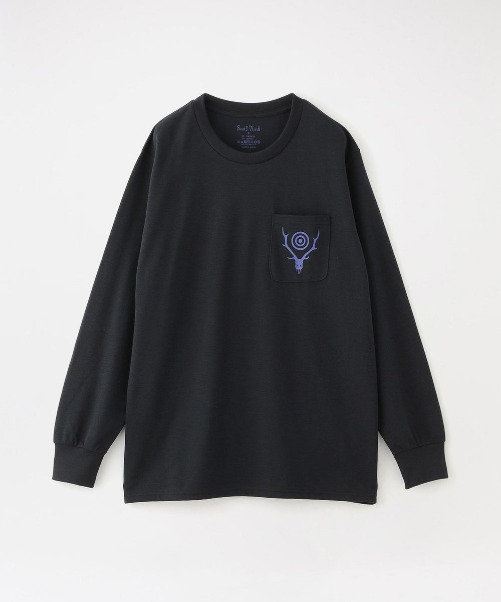 【South2 West8】ロングスリーブ L/S Round Pocket Tee -Circle Horn NS840