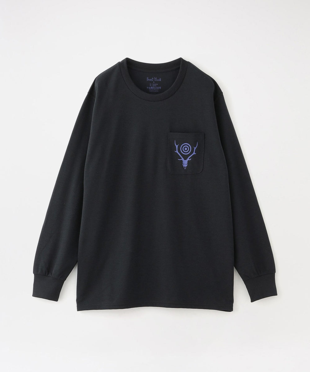 South2 West8】ロングスリーブ L/S Round Pocket Tee -Circle Horn