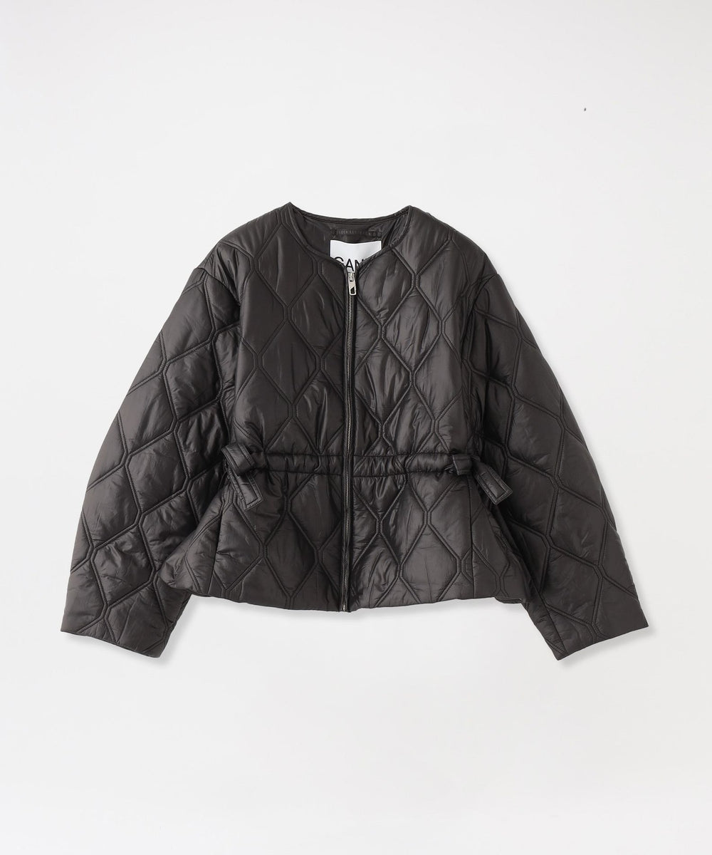 GANNI】キルトジャケット Shiny Quilt Jacket F8063(ブルゾン