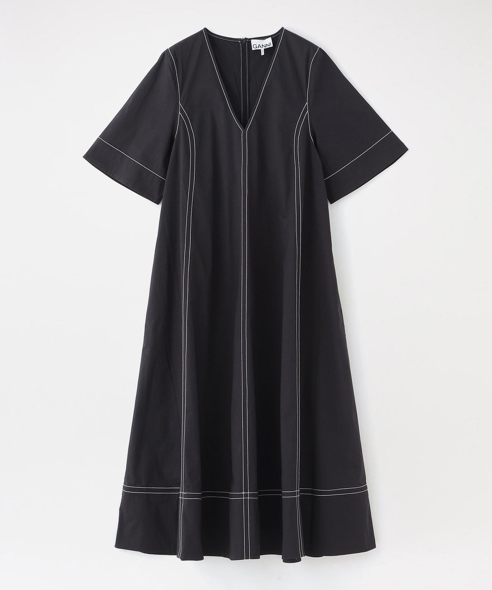 GANNI/ガニー】ワンピース Stretch Cotton A-line Long Dress A1030138