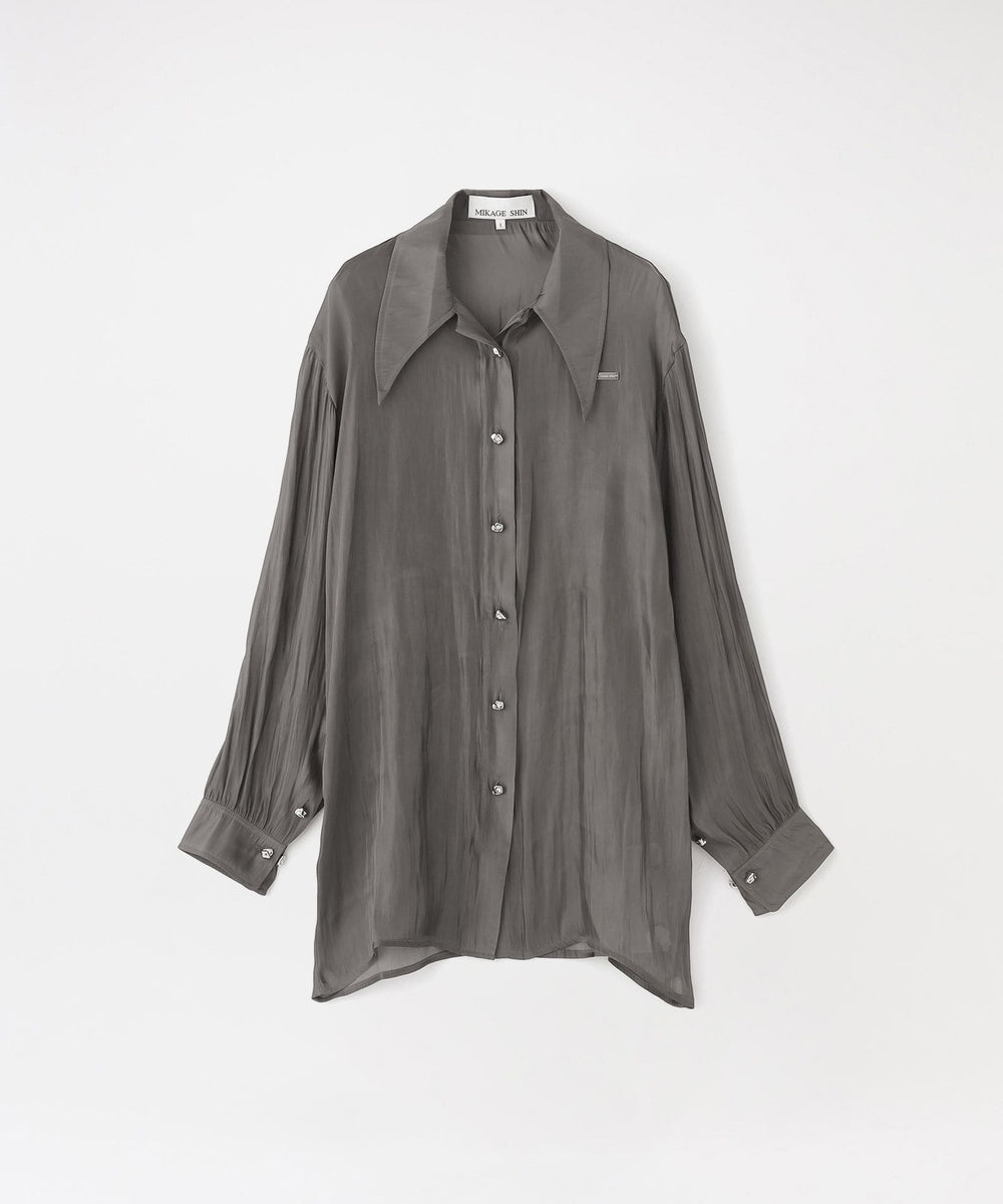 MIKAGE SHIN/ミカゲシン】シャツ Aqua Textured Sheer Shirt 26SS-0404