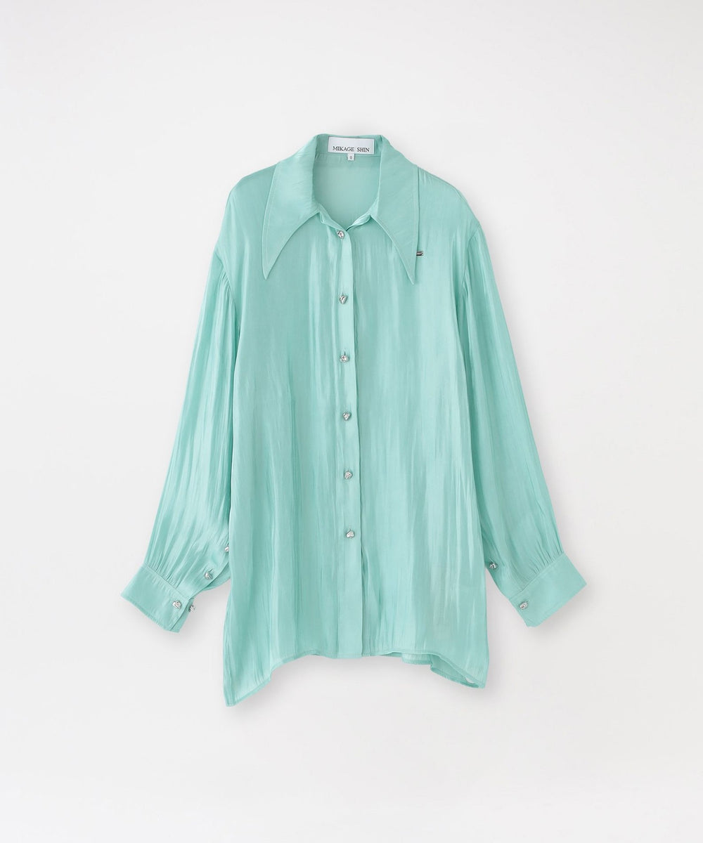MIKAGE SHIN/ミカゲシン】シャツ Aqua Textured Sheer Shirt 26SS-0404