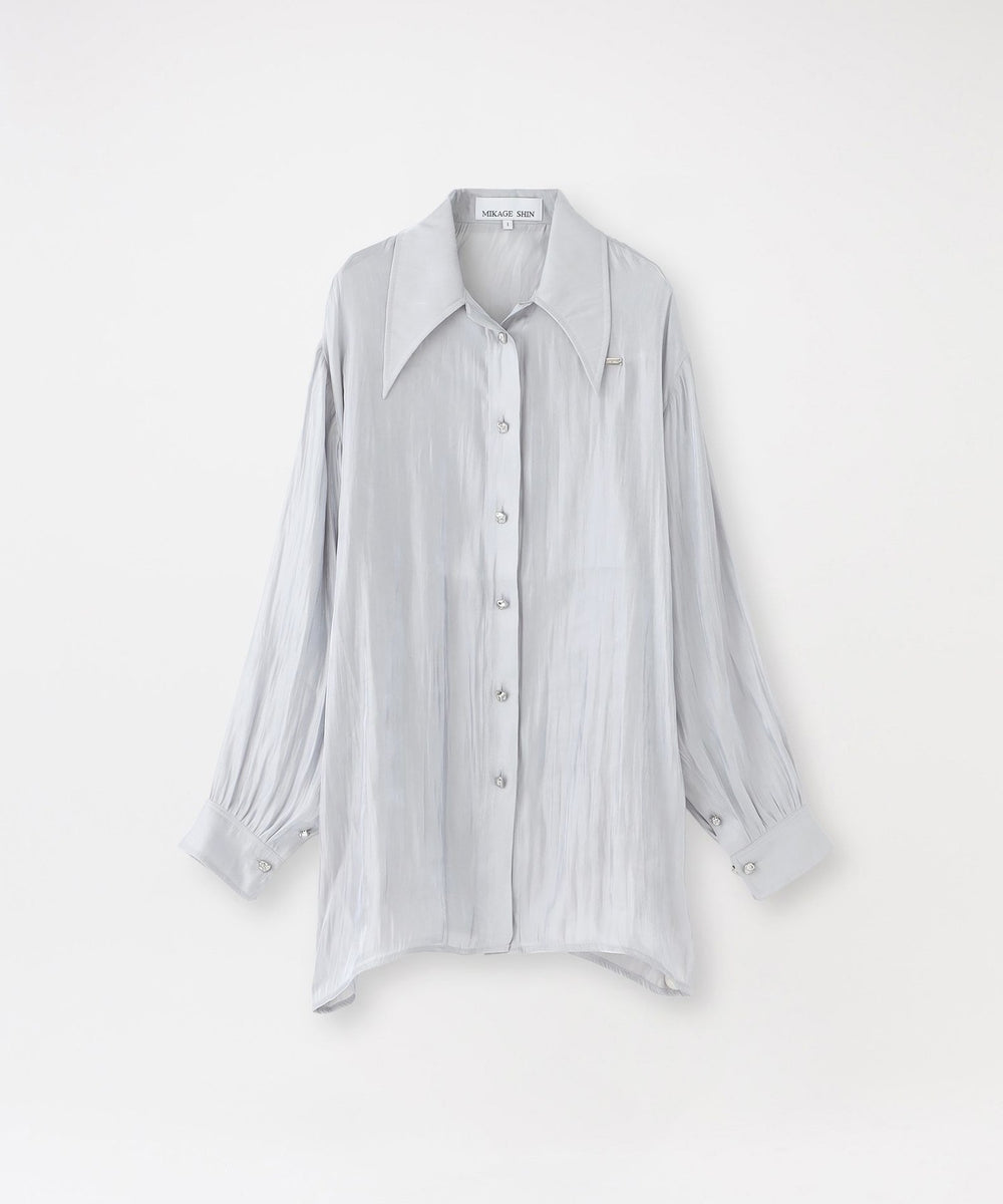 MIKAGE SHIN/ミカゲシン】シャツ Aqua Textured Sheer Shirt 26SS-0404