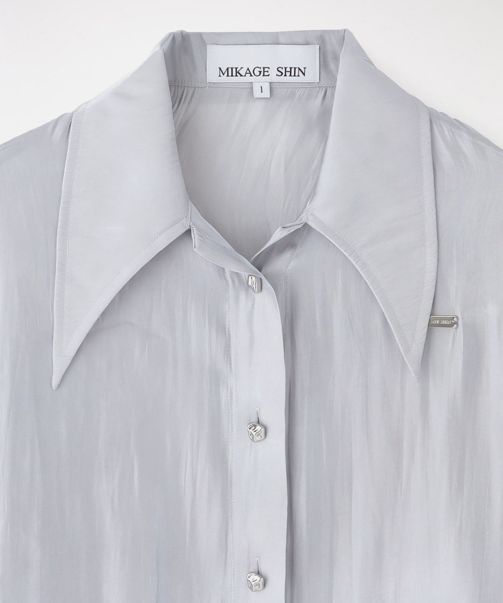 MIKAGE SHIN/ミカゲシン】シャツ Aqua Textured Sheer Shirt 26SS-0404