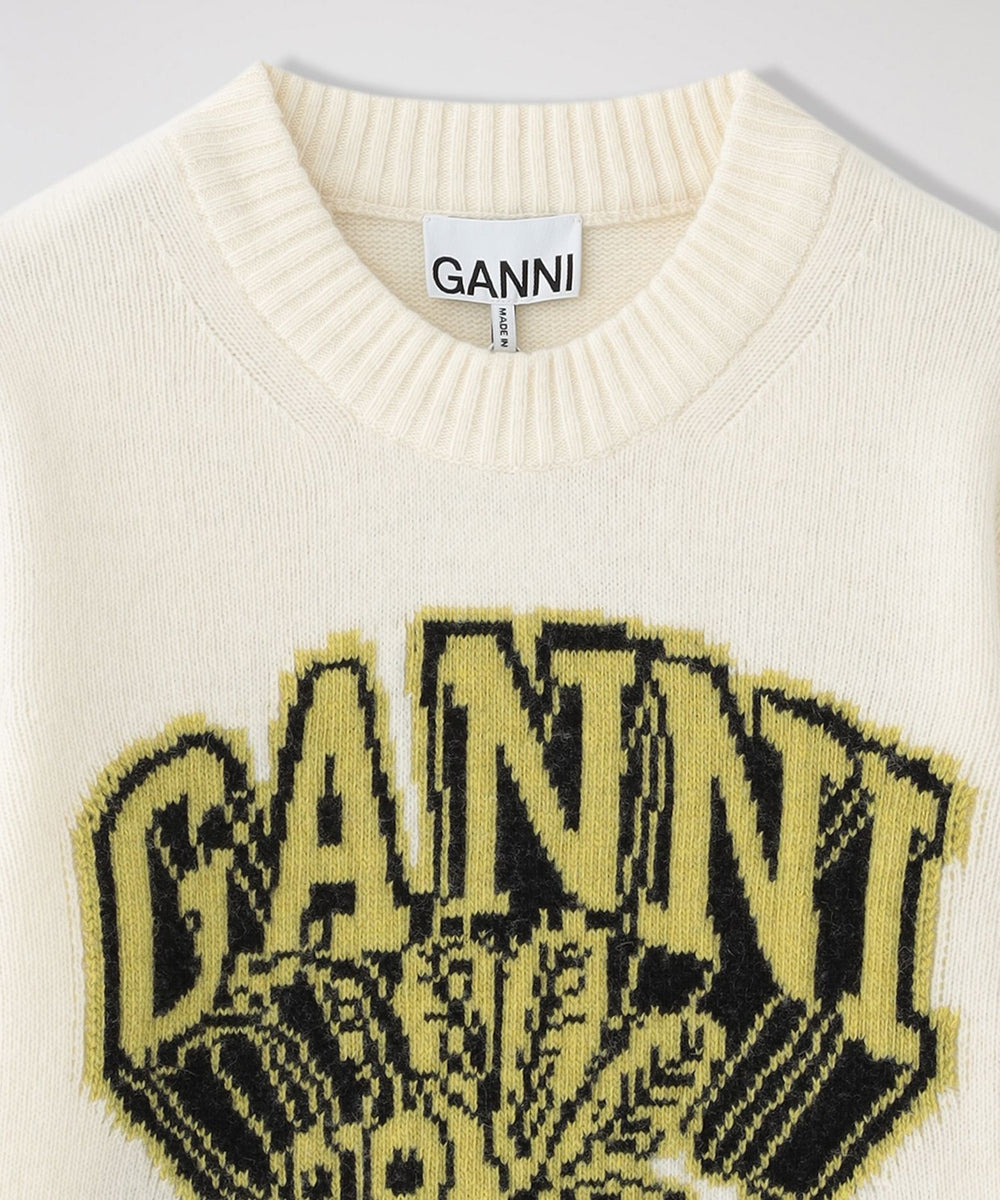 GANNI】ニット Graphic O-neck Pullover Bees K1967