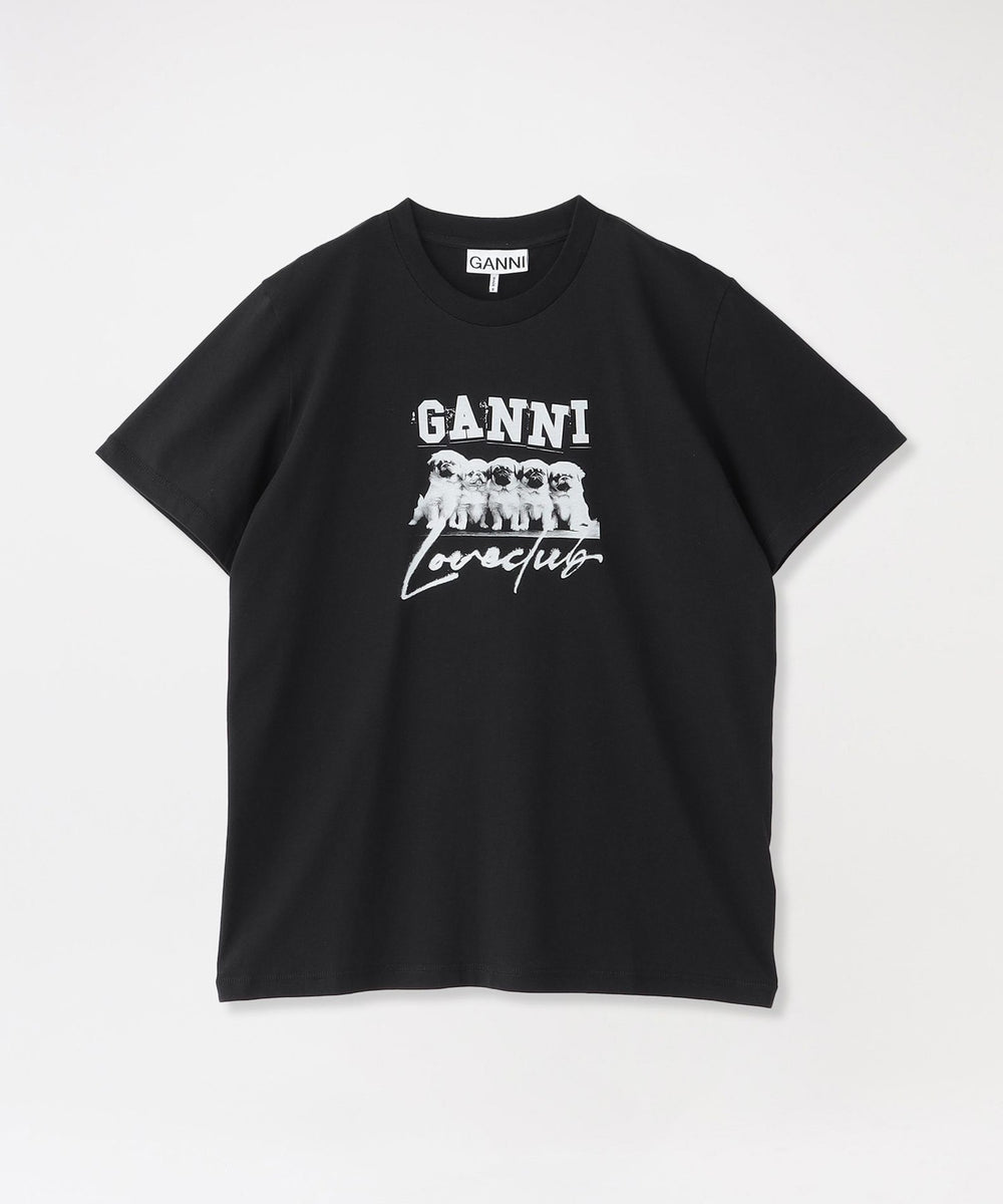 【GANNI/ガニー】Tシャツ Thin Jersey Puppy Love Relaxed T-shirt T3924