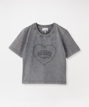 【GANNI】ハートTシャツ【関税送料込み】 GANNI/ガニー】Tシャツ Heavy Cotton Jersey Heart Small T