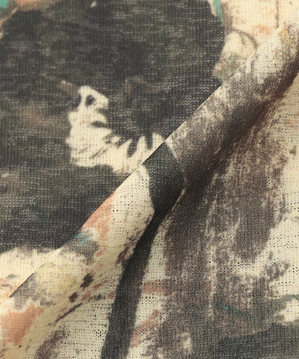 GANNI/ガニー】カットソー Printed Marl Mesh Long Sleeve Top T4136