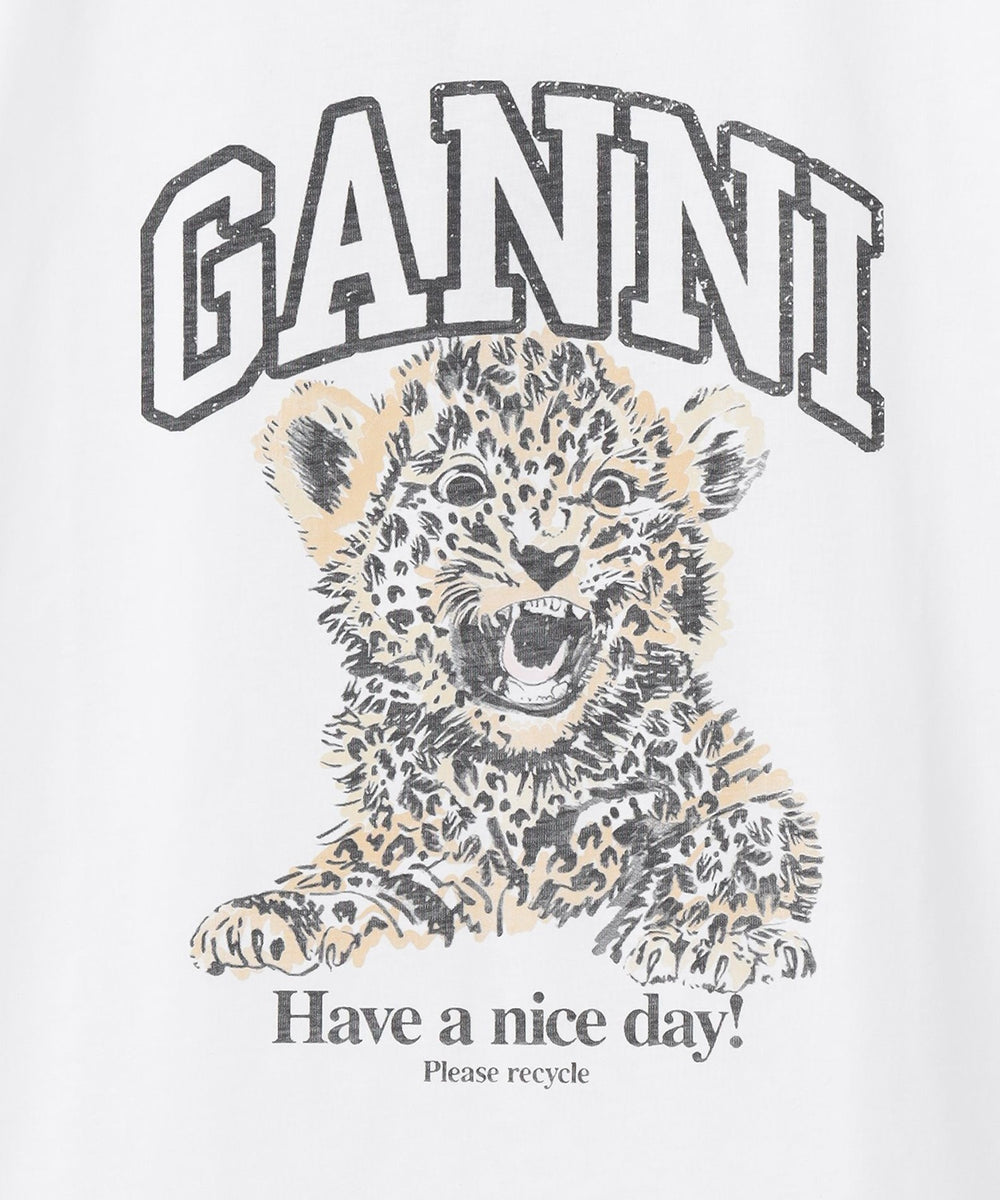 GANNI/ガニー】Tシャツ Basic Jersey Leopard Relaxed T-shirt T4124