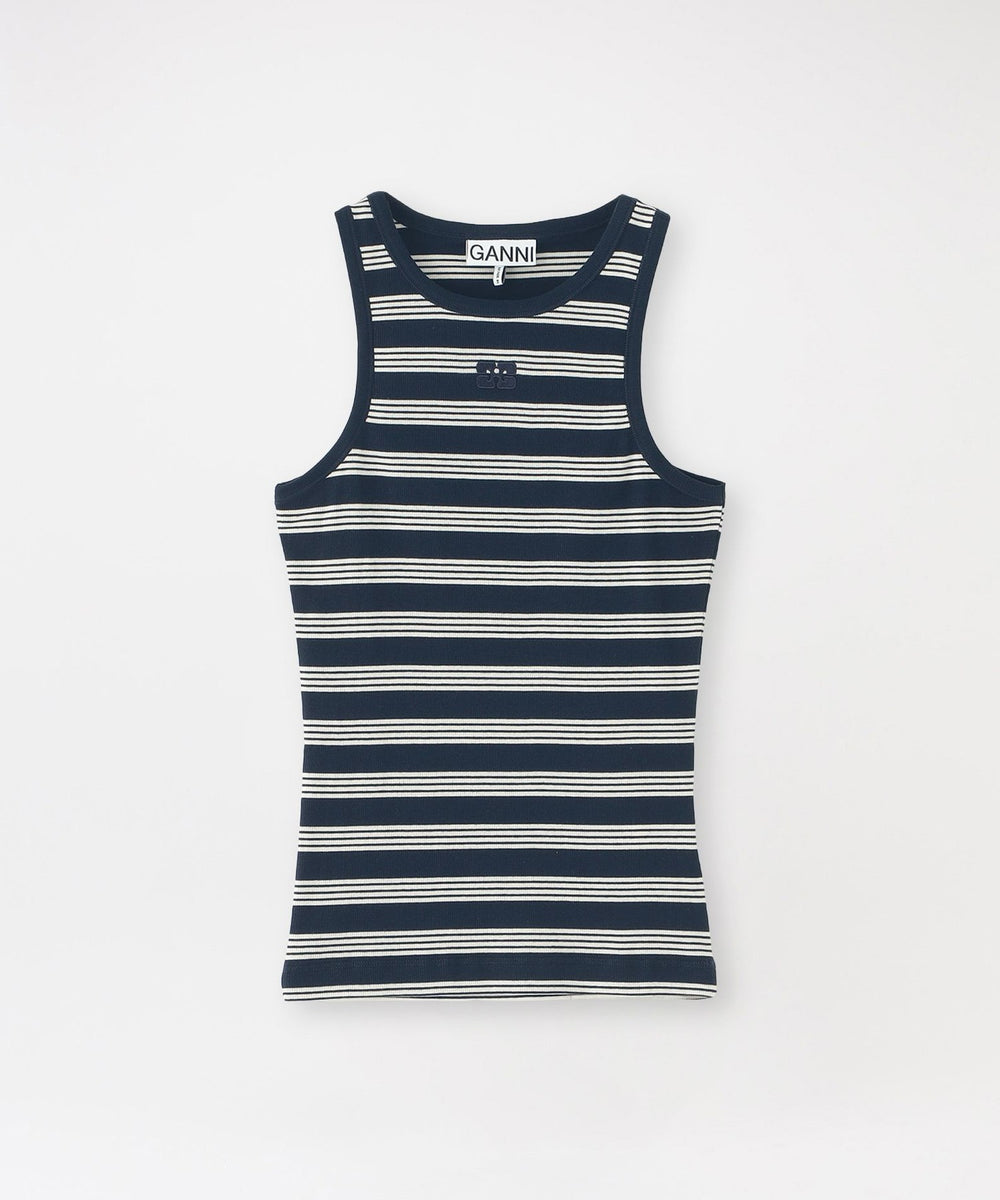 GANNI タンクトップ Leopard Rib Tank Top | GANNI US