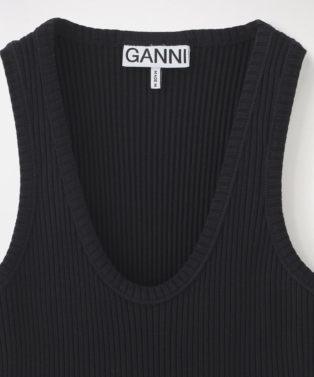 GANNI/ガニー】タンクトップ Heavy Cotton Rib Tank Top A1050166