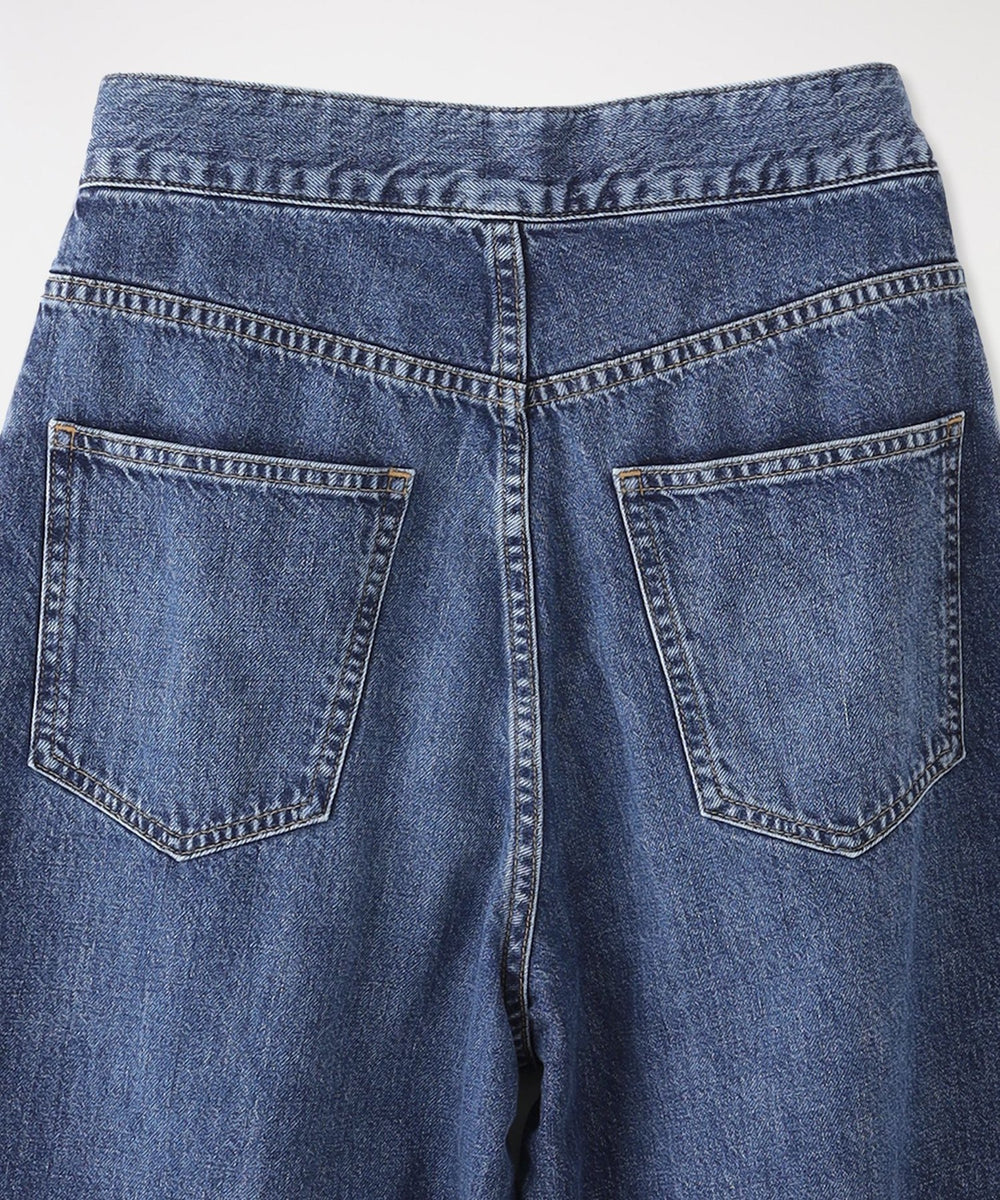 JOHN LAWRENCE SULLIVAN】デニムパンツ WASHED DENIM WIDE PANTS(SHORT