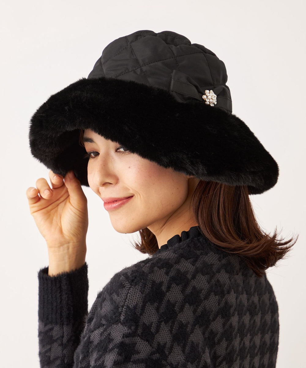 フェイクファーコンビ キルトハット(帽子)｜TO BE CHIC(トゥー ビー