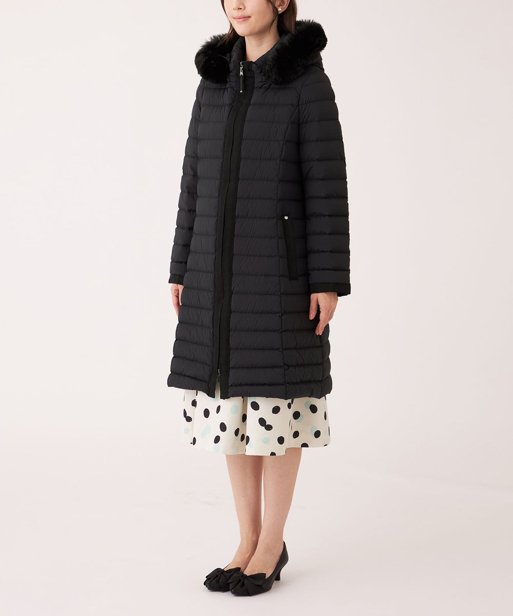 TO BE CHIC レースジャガードダウンコート黒 40サイズ ロイカストレッチ ダウンコート(コート)｜TO BE CHIC(トゥー ビー
