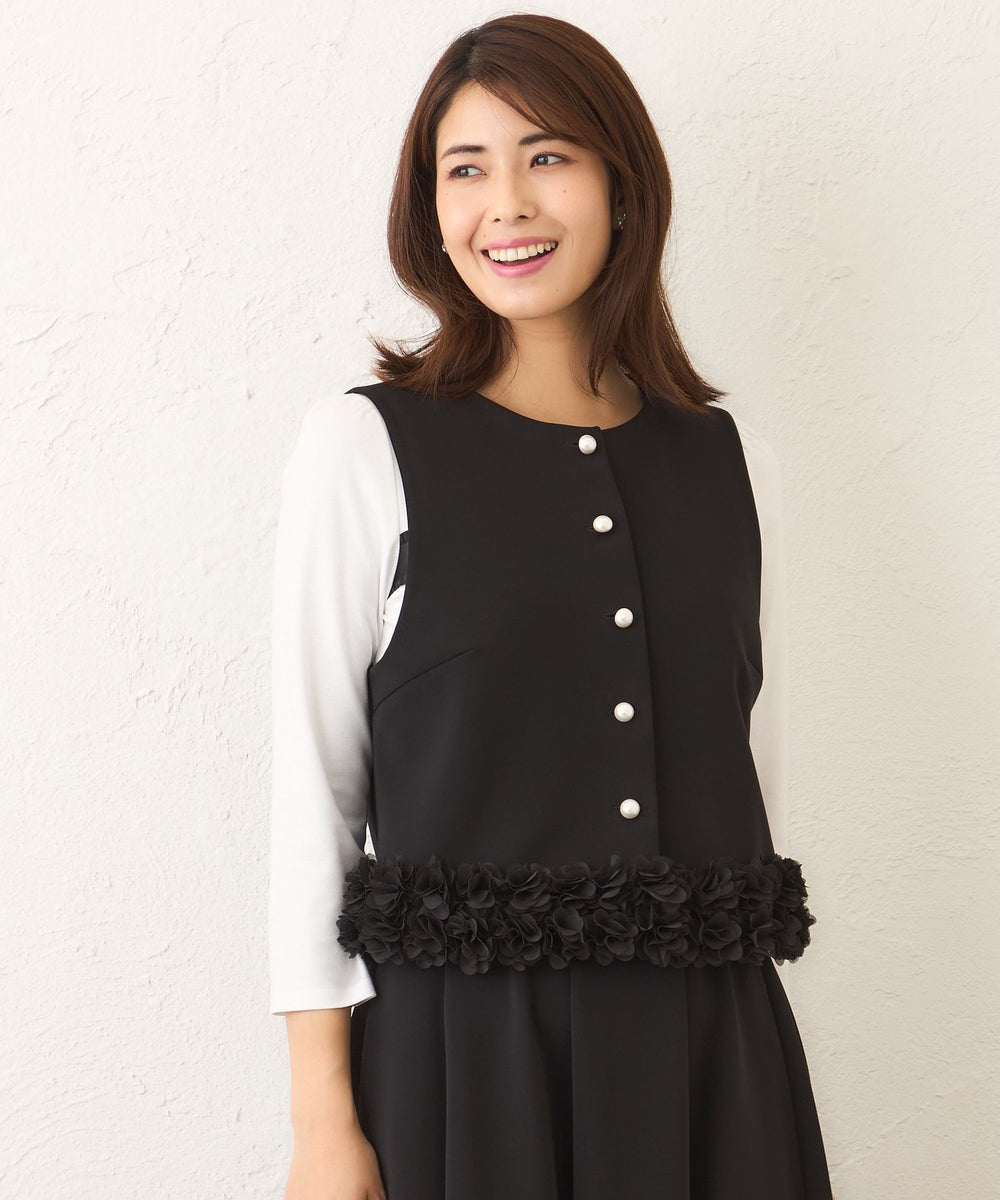 マットストレッチダンボール ショートジレ(ベスト)｜TO BE CHIC(トゥー