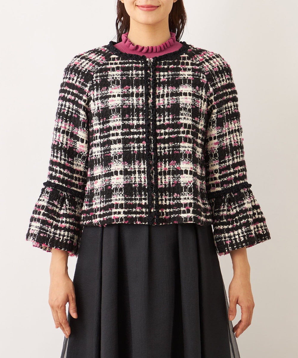 ファンシーツイード ノーカラージャケット(ジャケット)｜TO BE