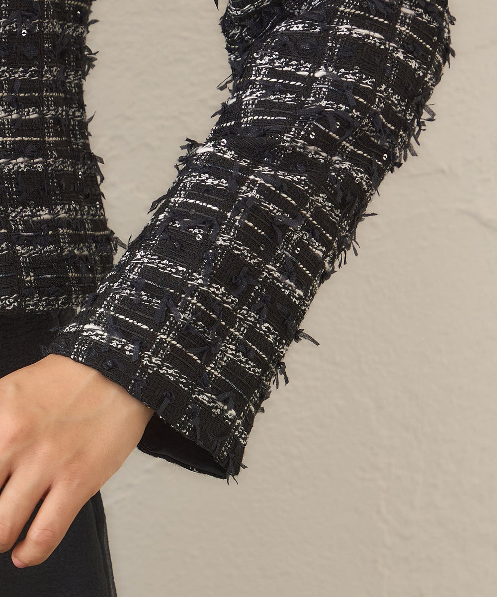 [TO BE CHIC]  ツィードスーツ ★1度着用の美品★ ♯To be chicノーカラージャケット ツイードジャケット