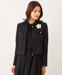 リボンニットファンシー ノーカラージャケット(ジャケット)｜TO