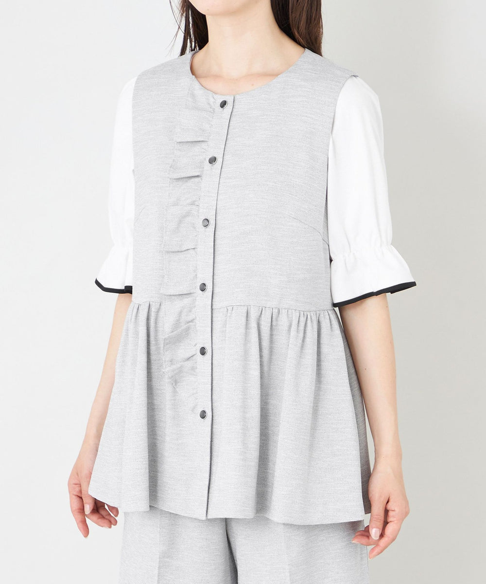 サマーコンフォート リュクスフリル ジレ(ベスト)｜TO BE CHIC(トゥー