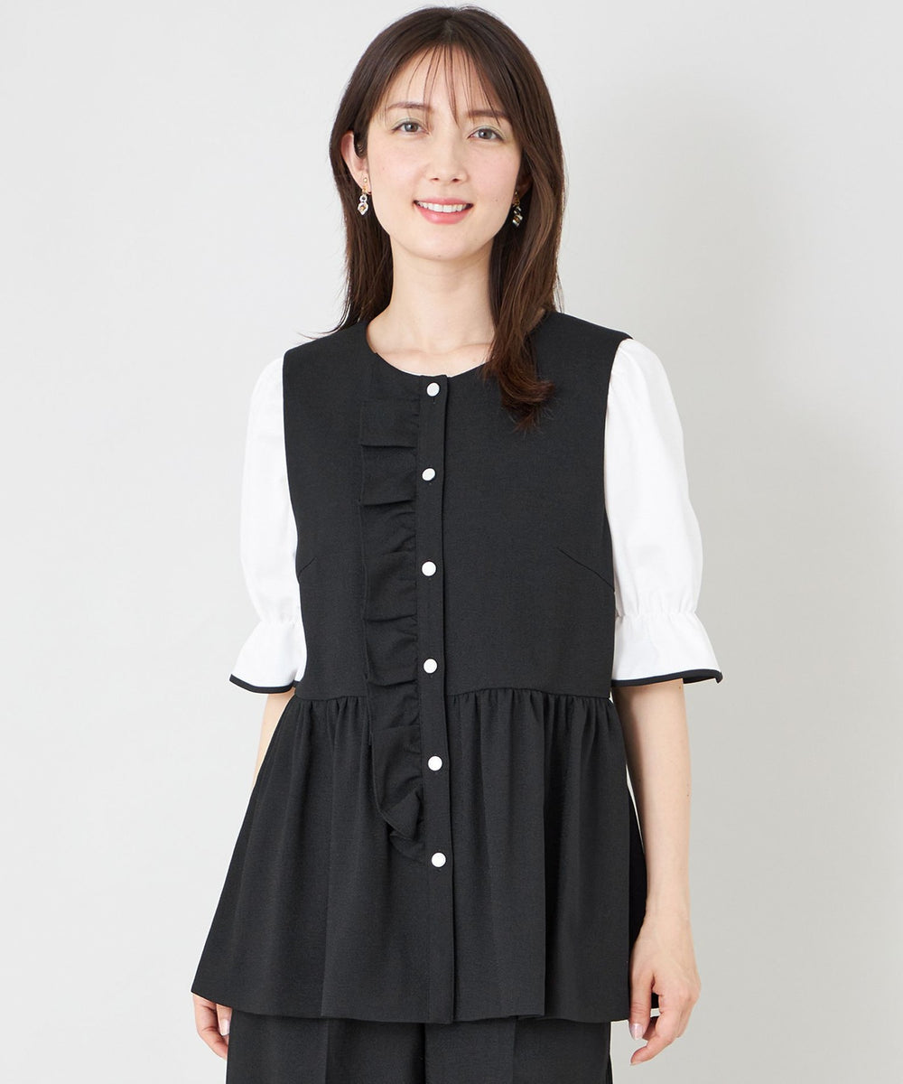 サマーコンフォート リュクスフリル ジレ(ベスト)｜TO BE CHIC(トゥー