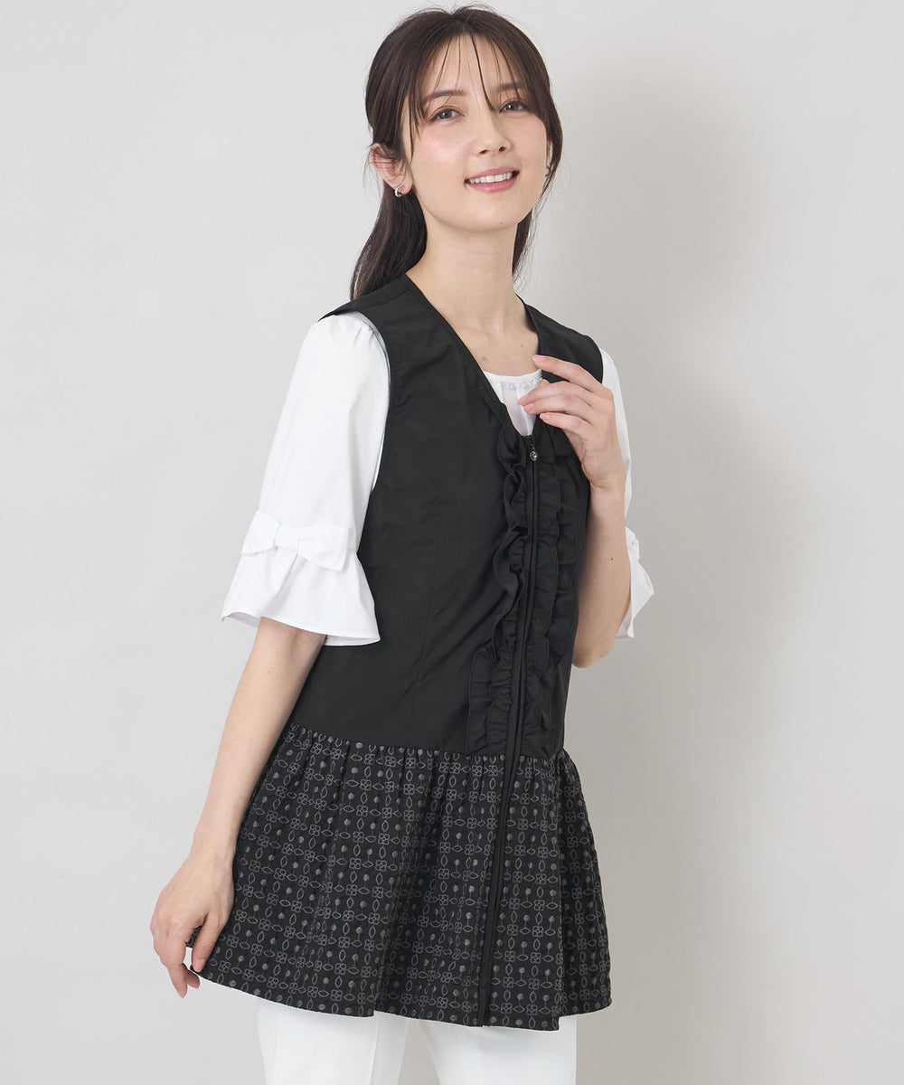 TO BE CHIC◆ダウンベスト◆トゥービーシック◆フリルジレ エンブロイダリーエレガンス ジレ(ベスト)｜TO BE CHIC(トゥー ビー