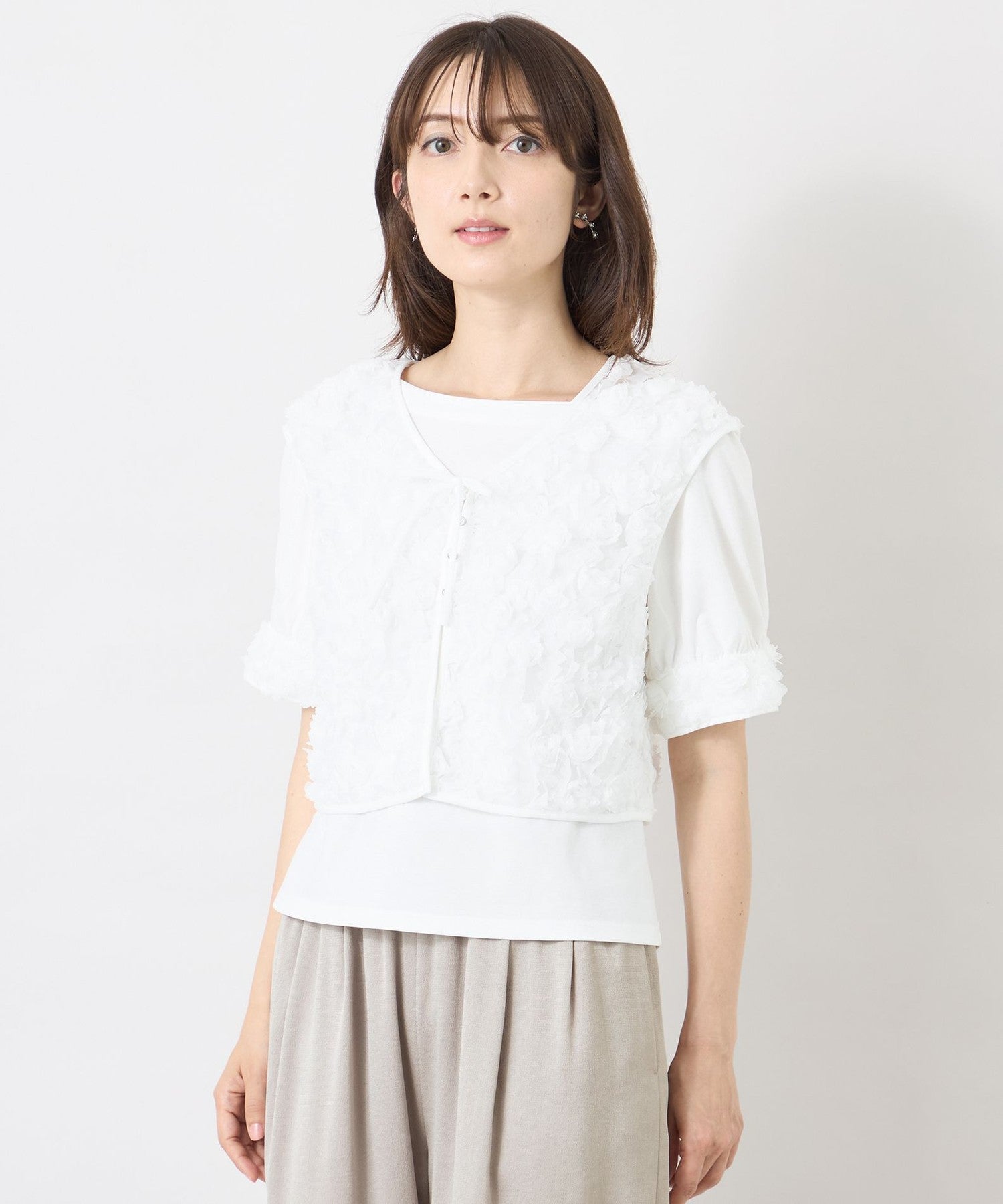 冨張 愛さん着用】フラワーチュール ショートジレ(ベスト)｜TO BE CHIC