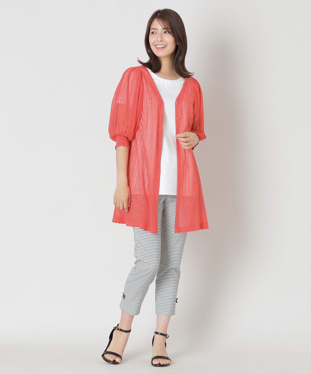 透かし編み ミドルニットカーディガン(トップス)｜TO BE CHIC