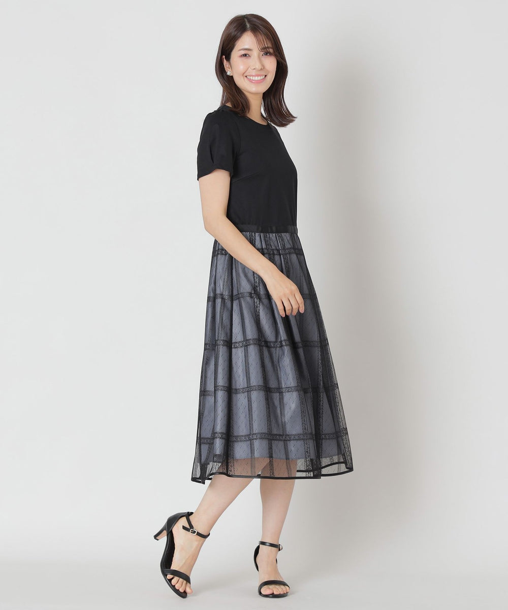 美品　シーニュ　Cygne　ワンショルリボントップス　Veronica　F　黒 リボンチョーカーマーメードニットワンピース[品番：MKSW0041392