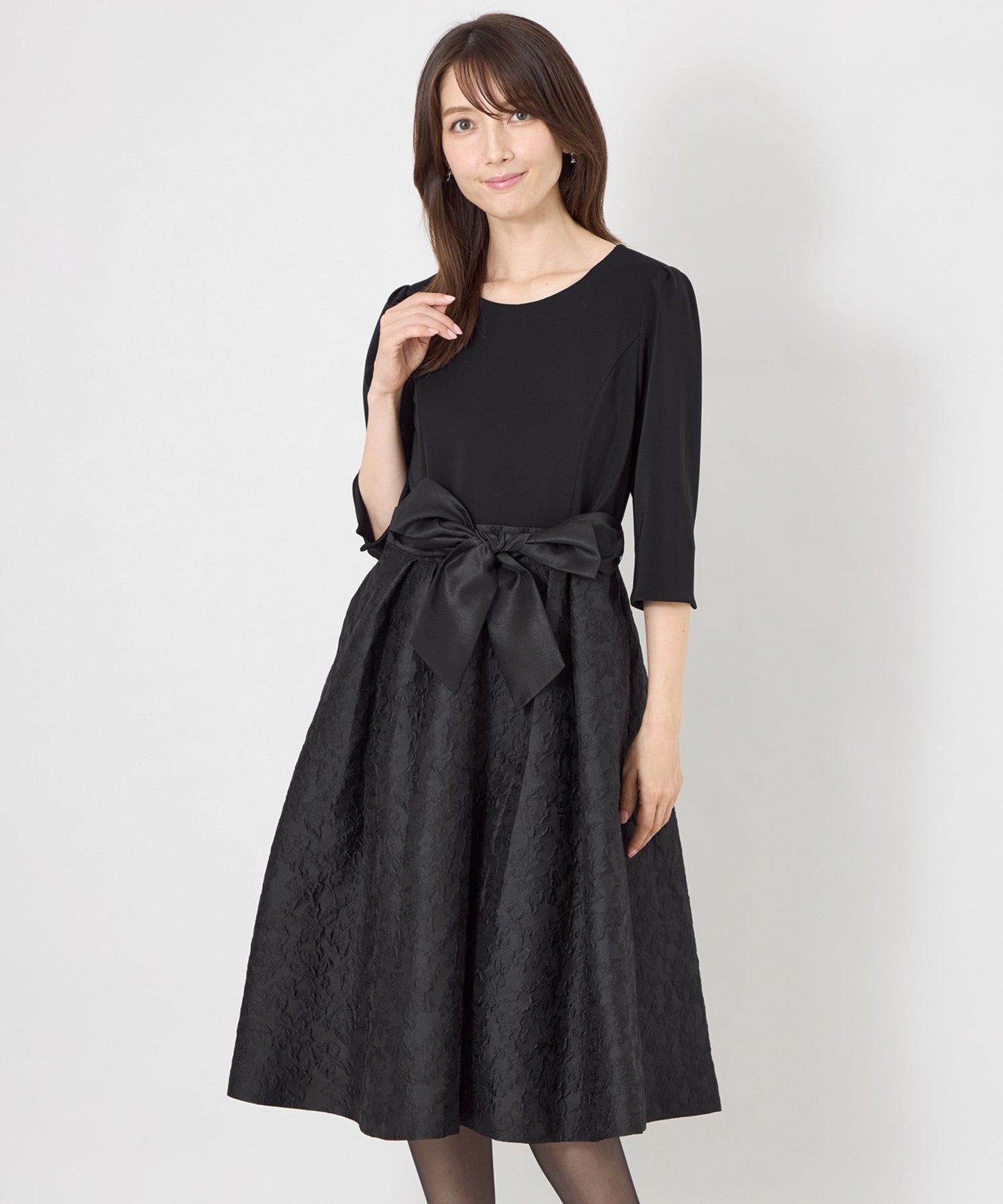 フラワージャカードコンビ ワンピース(ワンピース)｜TO BE CHIC(トゥー