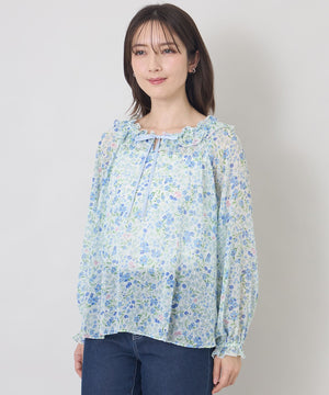 TO BE CHIC チュールフリルボーダー チュニック 40 プチフルール フリルブラウス(トップス)｜TO BE CHIC(トゥー ビー
